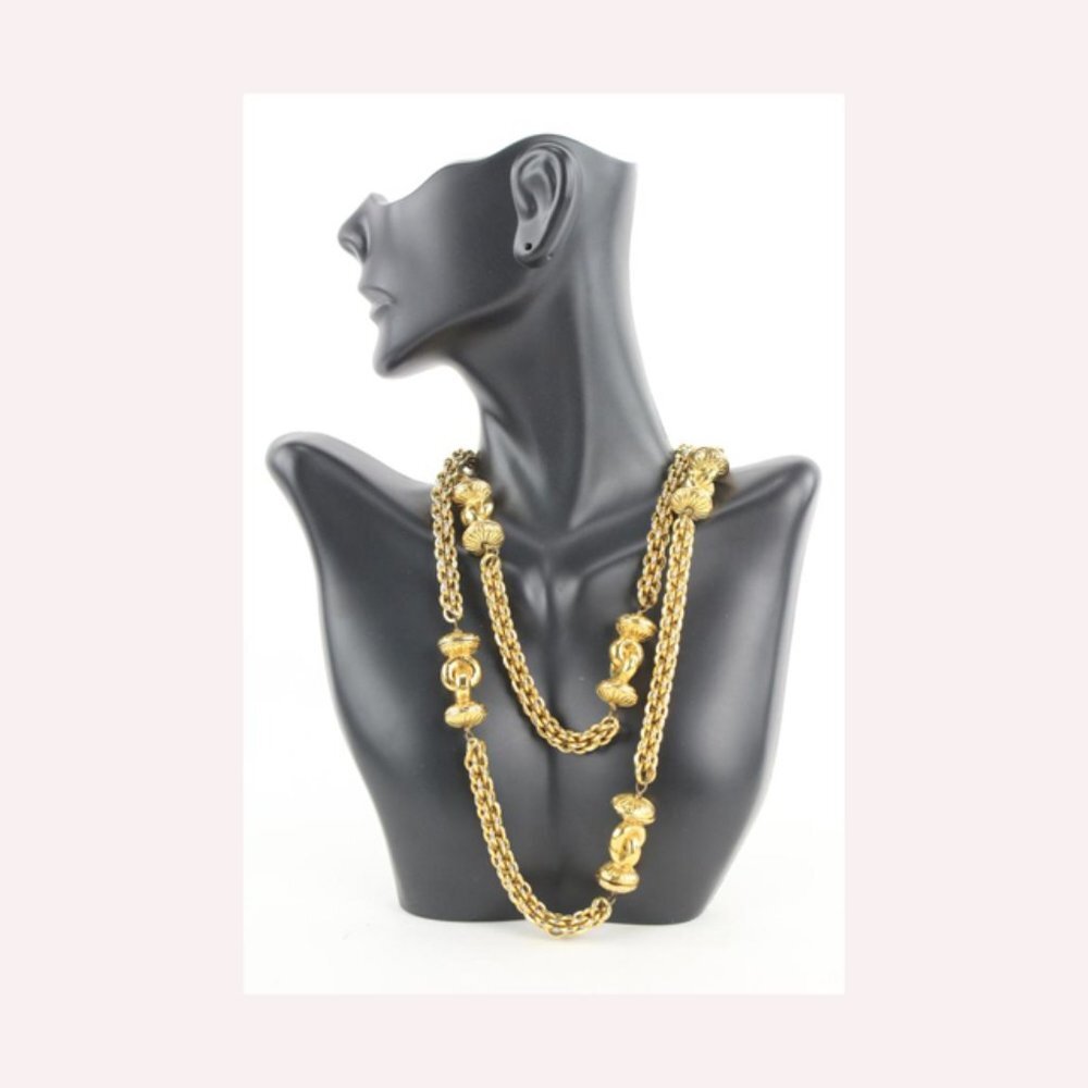 Chanel Rare Vintage Lamb Chain Link Twist Necklace 2CA1022